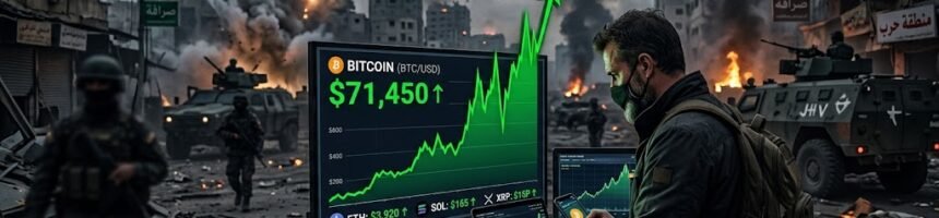 بيتكوين تنتعش وسط الحرب بيتكوين